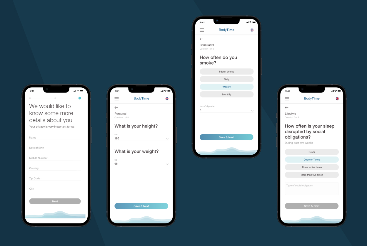 Интерфейс приложения для здоровья сотрудников